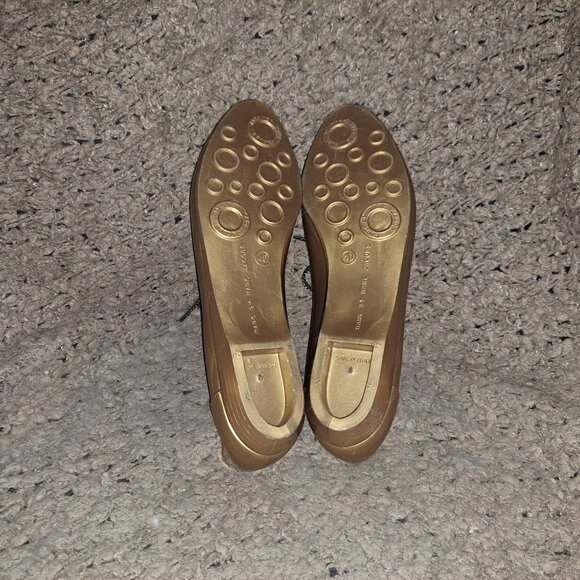 MARC BY MARC JACOBS-1980s Gold Jelly Wedge Shoes Sandals-Lace Up-Sz 40-Near Mint - Picture 8 of 8